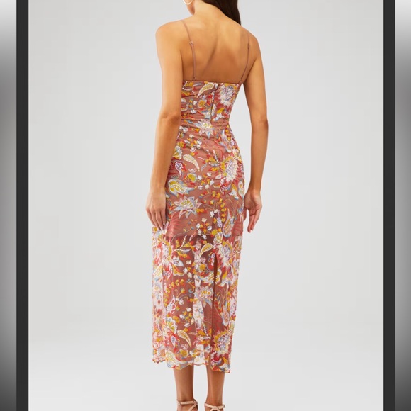 Elliatt Vespers Embellished Midi Dress - floral sequin - Size M - Picture 8 of 15